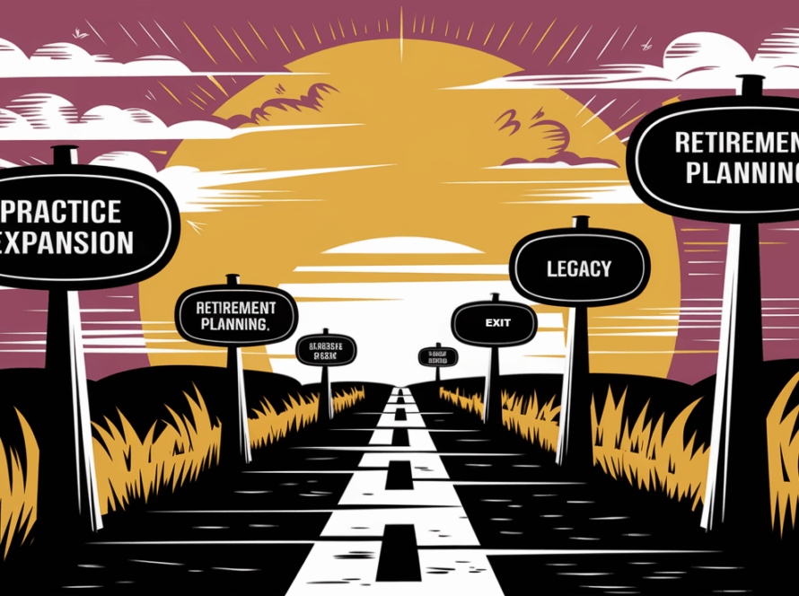 Woodcut illustration of a path leading towards financial success.