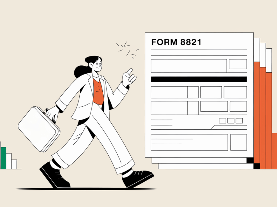 A person walking past a fading Form 8821