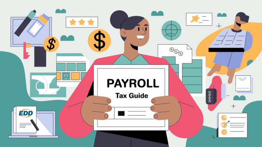 A small business owner confidently managing payroll taxes.