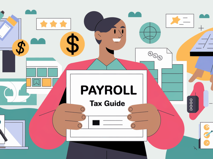 A small business owner confidently managing payroll taxes.