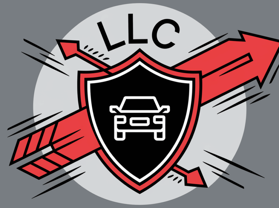 A shield protecting a car from arrows.