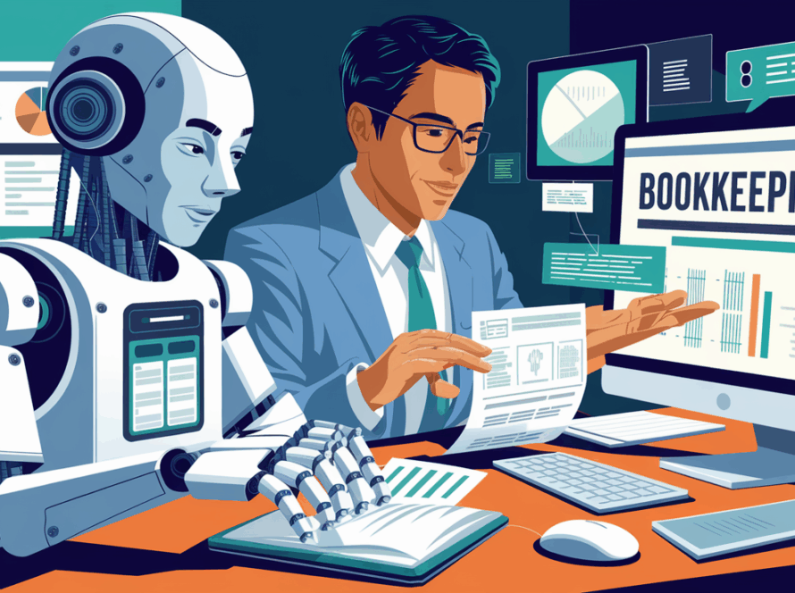 A robot and a human collaborating on bookkeeping tasks.
