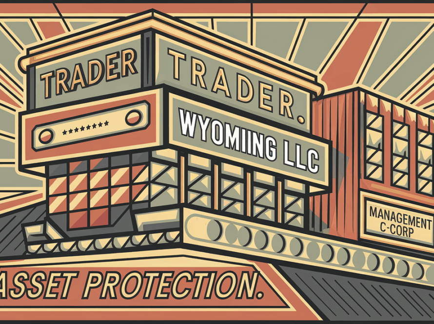A stylized building representing the structure of a trading business.
