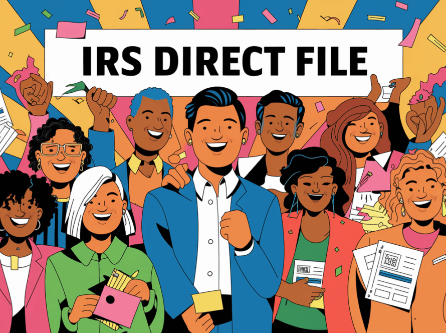 People celebrating after filing taxes with IRS Direct File.