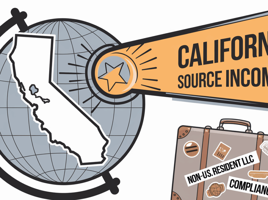 A globe with a spotlight on California, representing California source income for international businesses.