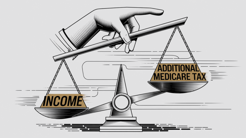 Scales balancing income and Additional Medicare Tax.