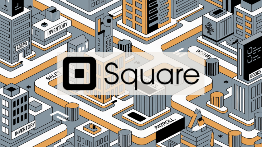 Cityscape with interconnected pathways representing Square integration with accounting software.