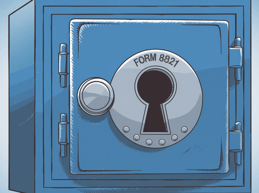 A safe with "Form 8821" etched on the keyhole.